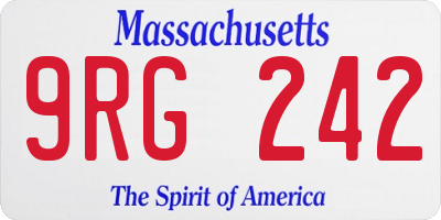 MA license plate 9RG242
