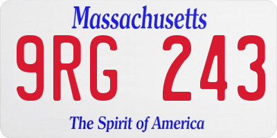 MA license plate 9RG243