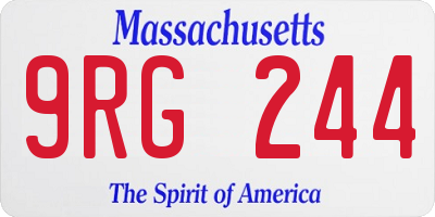 MA license plate 9RG244