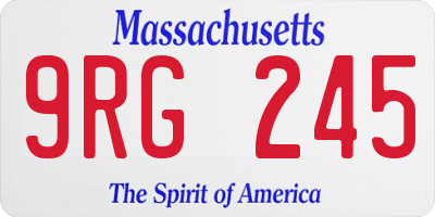 MA license plate 9RG245