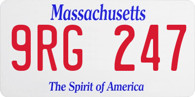 MA license plate 9RG247