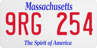 MA license plate 9RG254