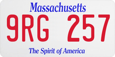MA license plate 9RG257