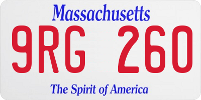 MA license plate 9RG260