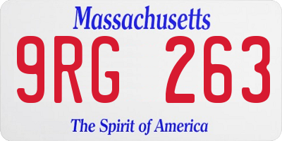 MA license plate 9RG263