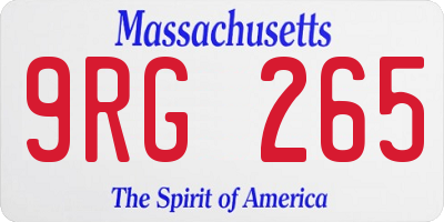 MA license plate 9RG265