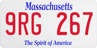 MA license plate 9RG267