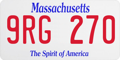 MA license plate 9RG270