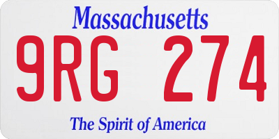 MA license plate 9RG274