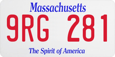 MA license plate 9RG281