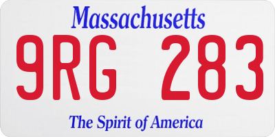 MA license plate 9RG283