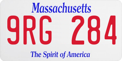 MA license plate 9RG284