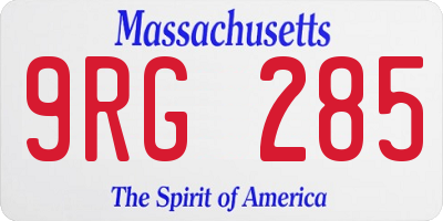MA license plate 9RG285