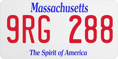 MA license plate 9RG288