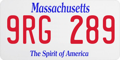 MA license plate 9RG289