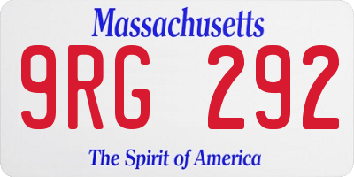 MA license plate 9RG292