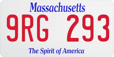 MA license plate 9RG293