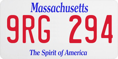 MA license plate 9RG294
