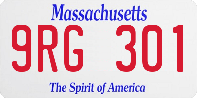 MA license plate 9RG301