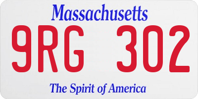 MA license plate 9RG302
