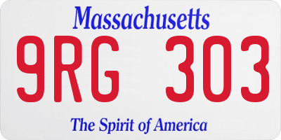 MA license plate 9RG303