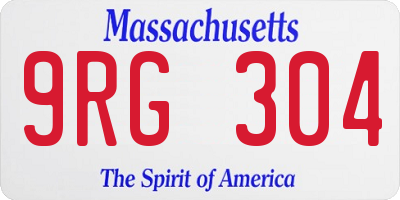 MA license plate 9RG304