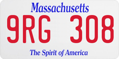 MA license plate 9RG308