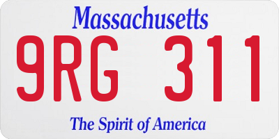 MA license plate 9RG311