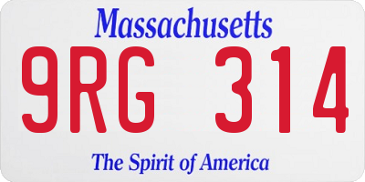 MA license plate 9RG314