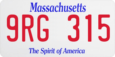 MA license plate 9RG315