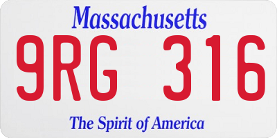 MA license plate 9RG316