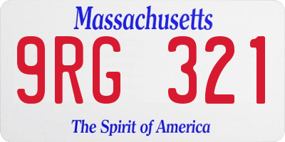 MA license plate 9RG321