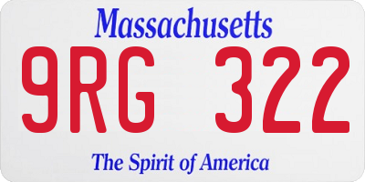 MA license plate 9RG322