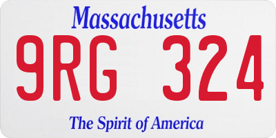MA license plate 9RG324