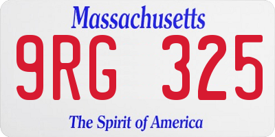 MA license plate 9RG325