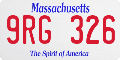 MA license plate 9RG326