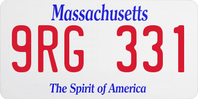 MA license plate 9RG331