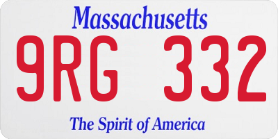 MA license plate 9RG332