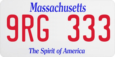 MA license plate 9RG333
