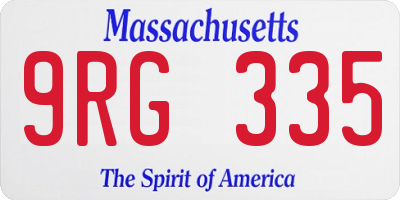 MA license plate 9RG335