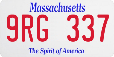 MA license plate 9RG337