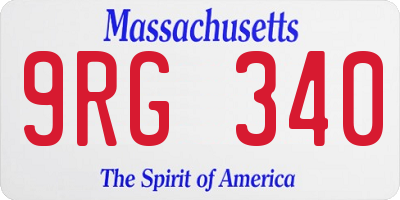 MA license plate 9RG340