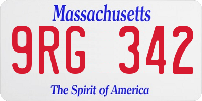 MA license plate 9RG342