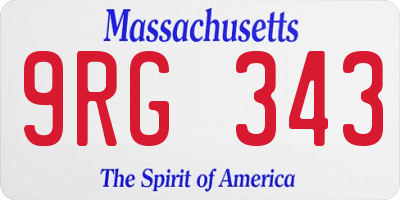 MA license plate 9RG343