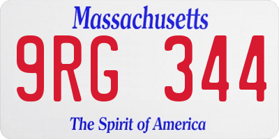 MA license plate 9RG344