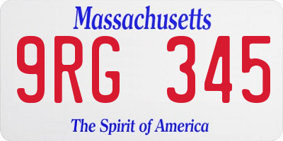 MA license plate 9RG345