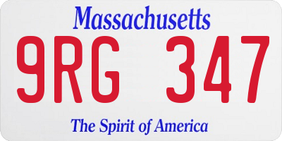 MA license plate 9RG347