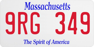 MA license plate 9RG349
