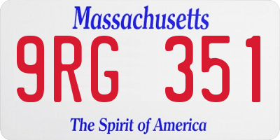 MA license plate 9RG351