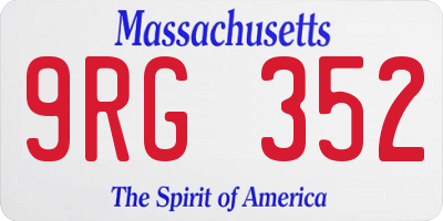 MA license plate 9RG352